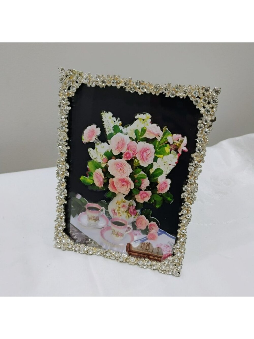 Olivia Riegel Princess Picture Frame 5x7 Crystal Embellished With Floral Print